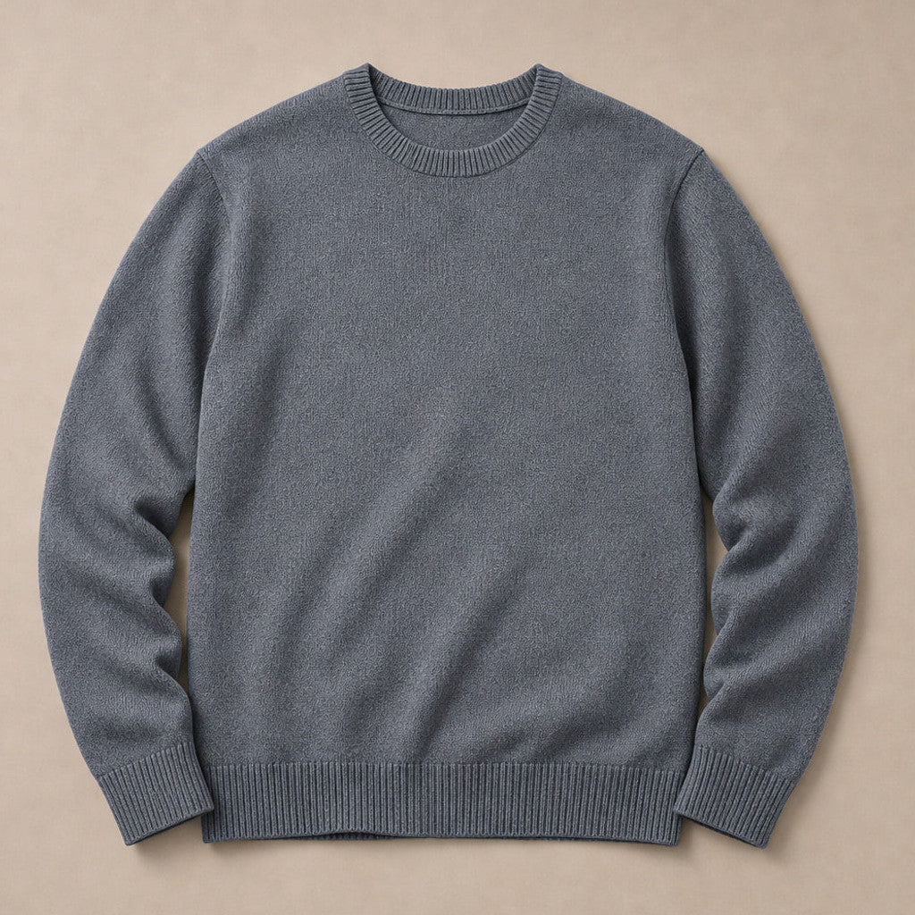 Holbrook | Crew Neck Jumper Lightweight Knit Dark Gray – Product Photo
