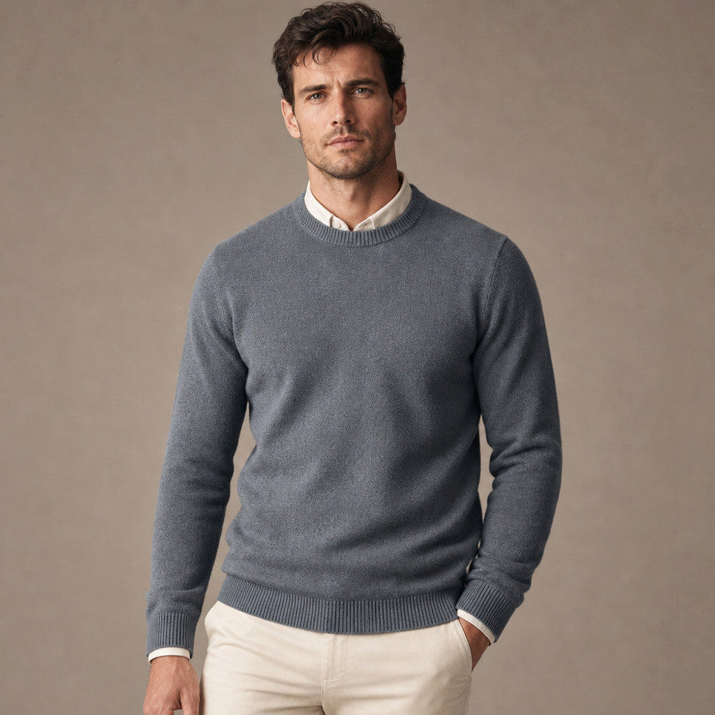 Holbrook | Crew Neck Jumper Lightweight Knit in Dark Gray – Premium Editorial