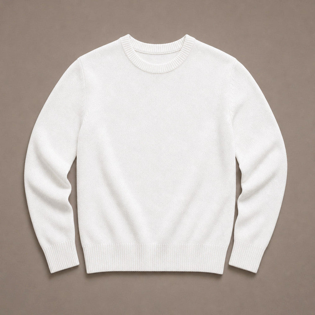 Holbrook | Crew Neck Jumper Lightweight Knit White – Product Photo