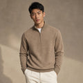 Horatio | Quarter Zip Jumper Wool Blend Camel – Product Photo