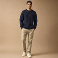 Idris | Knit Sweater and Trouser Set Navy/Beige – Product Photo