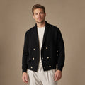 Cable Knit Cardigan Shawl Collar Black – Product Photo