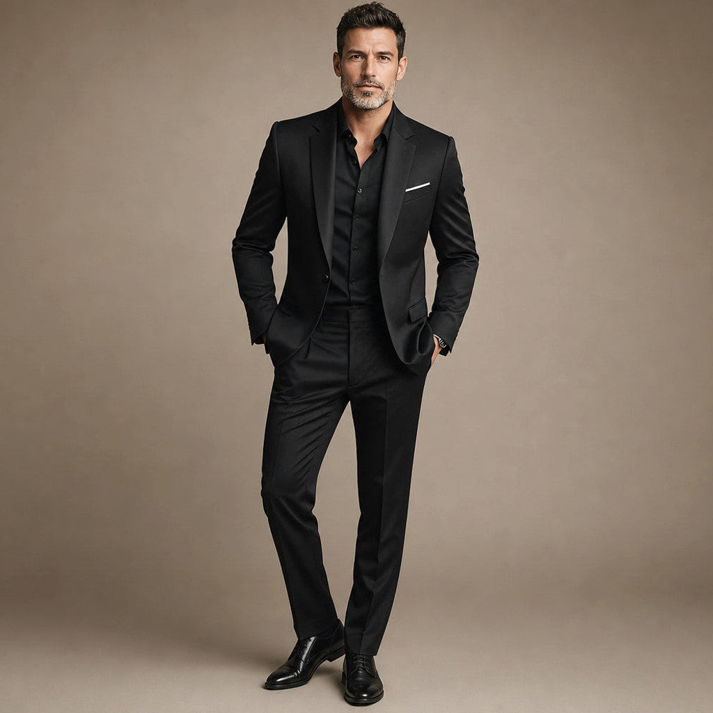 Jenner | Two-Piece Suit Slim Fit Notch Lapel Black – Product Photo