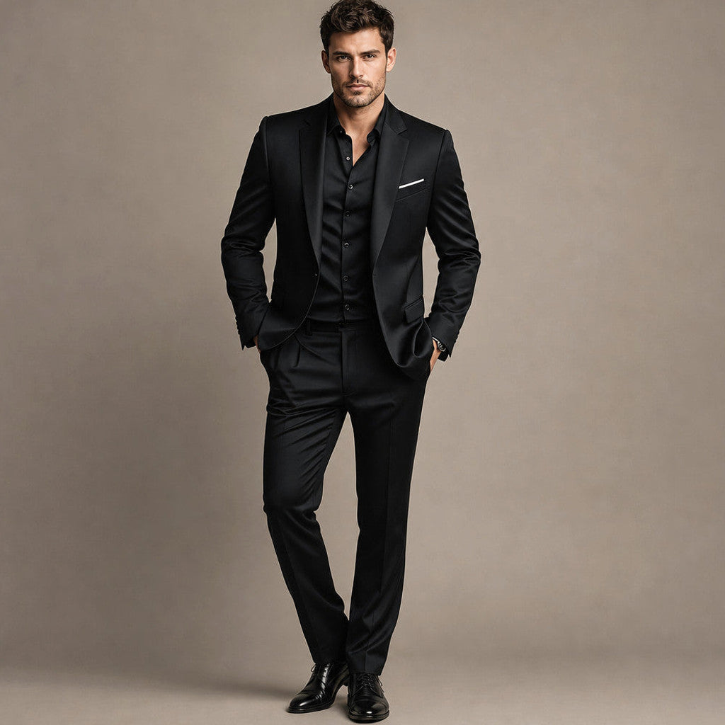 Jenner | Two-Piece Suit Slim Fit Notch Lapel in Black – Premium Editorial