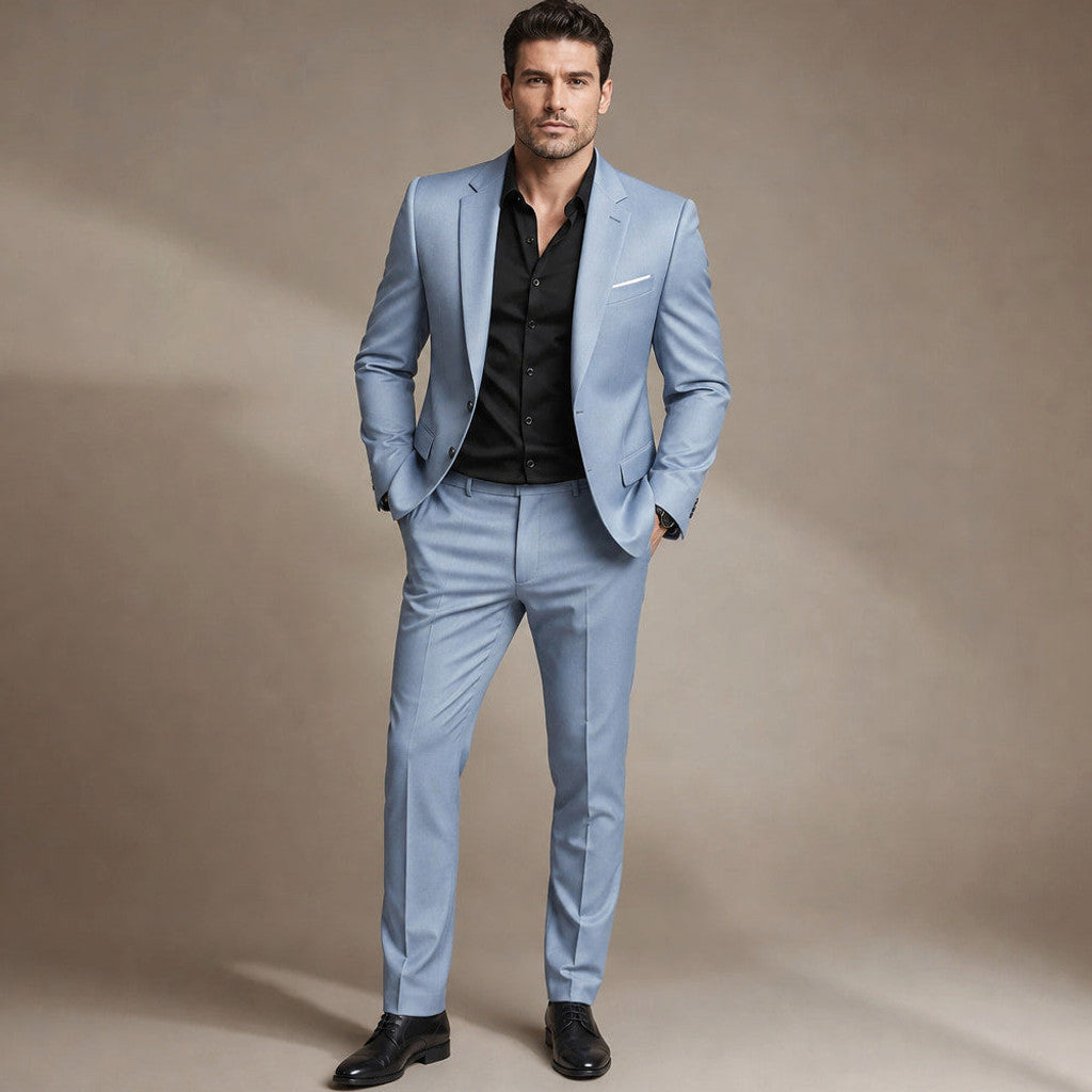 Jenner | Two-Piece Suit Slim Fit Notch Lapel in Blue – Premium Editorial