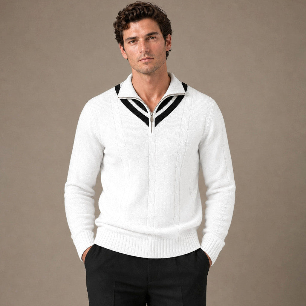 Jethro | Quarter Zip Jumper Wool Knit – Product Photo