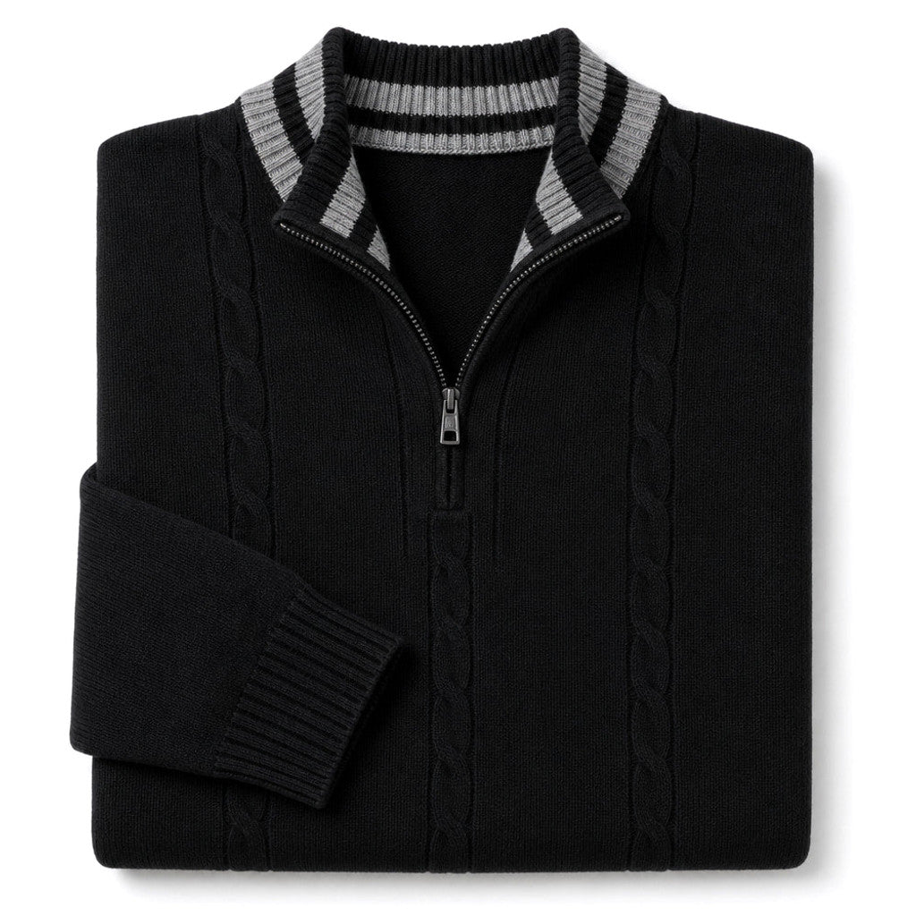 Jethro | Quarter Zip Jumper Wool Knit – Product Photo