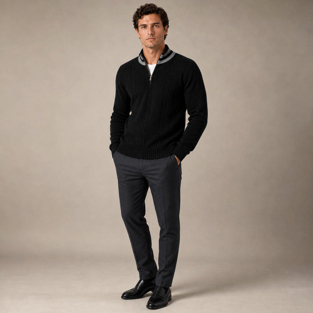 Jethro | Quarter Zip Jumper Wool Knit – Product Photo