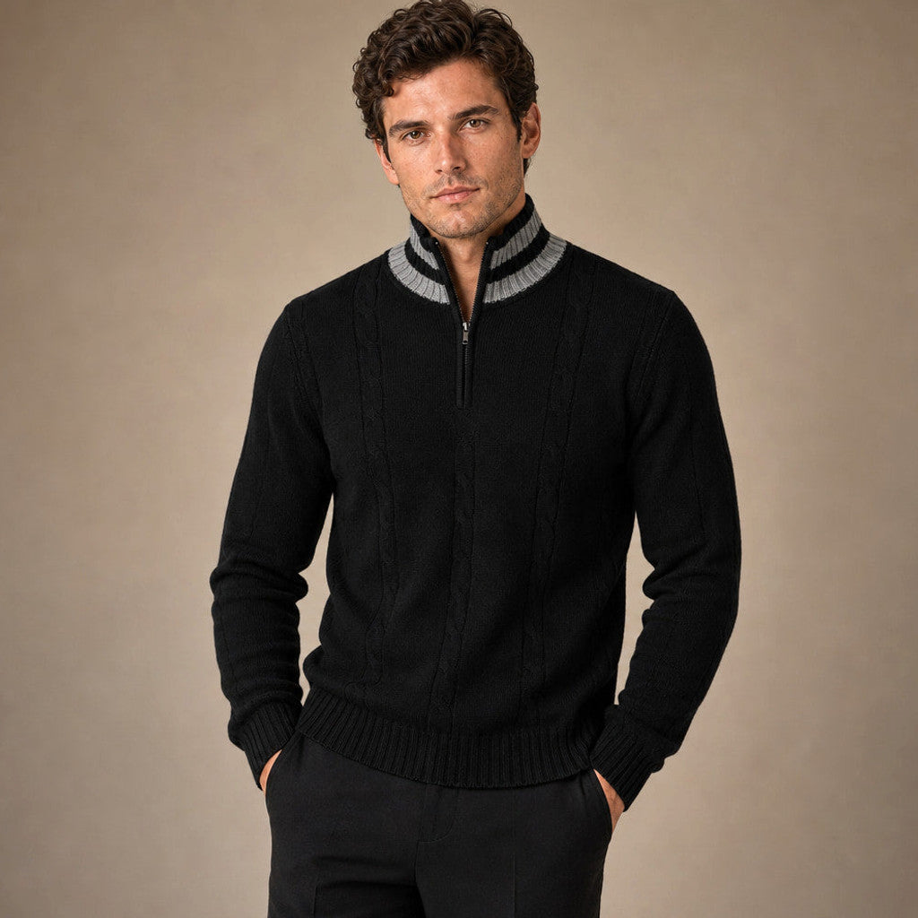 Jethro | Quarter Zip Jumper Wool Knit – Product Photo