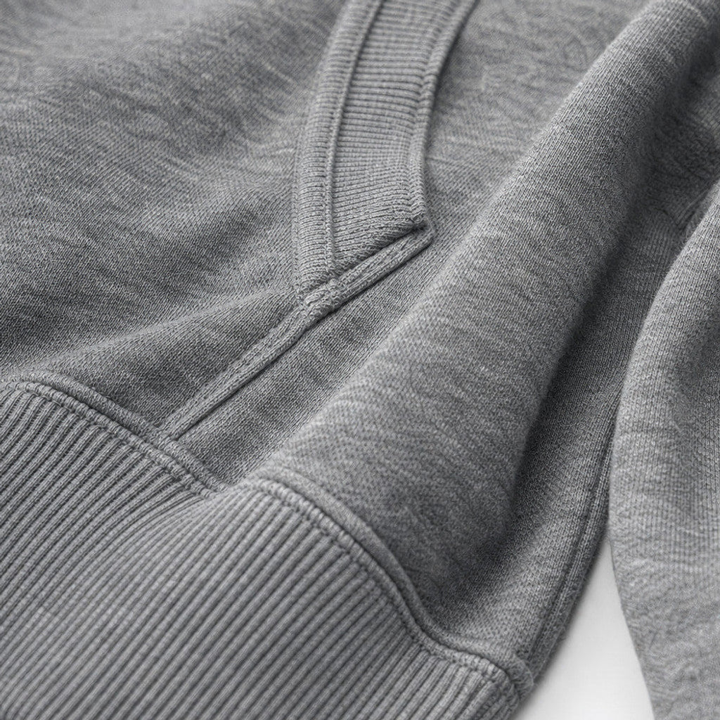 Jonathan | Knit Hoodie Half Zip Dark Gray – Fabric and Detail Close-Up