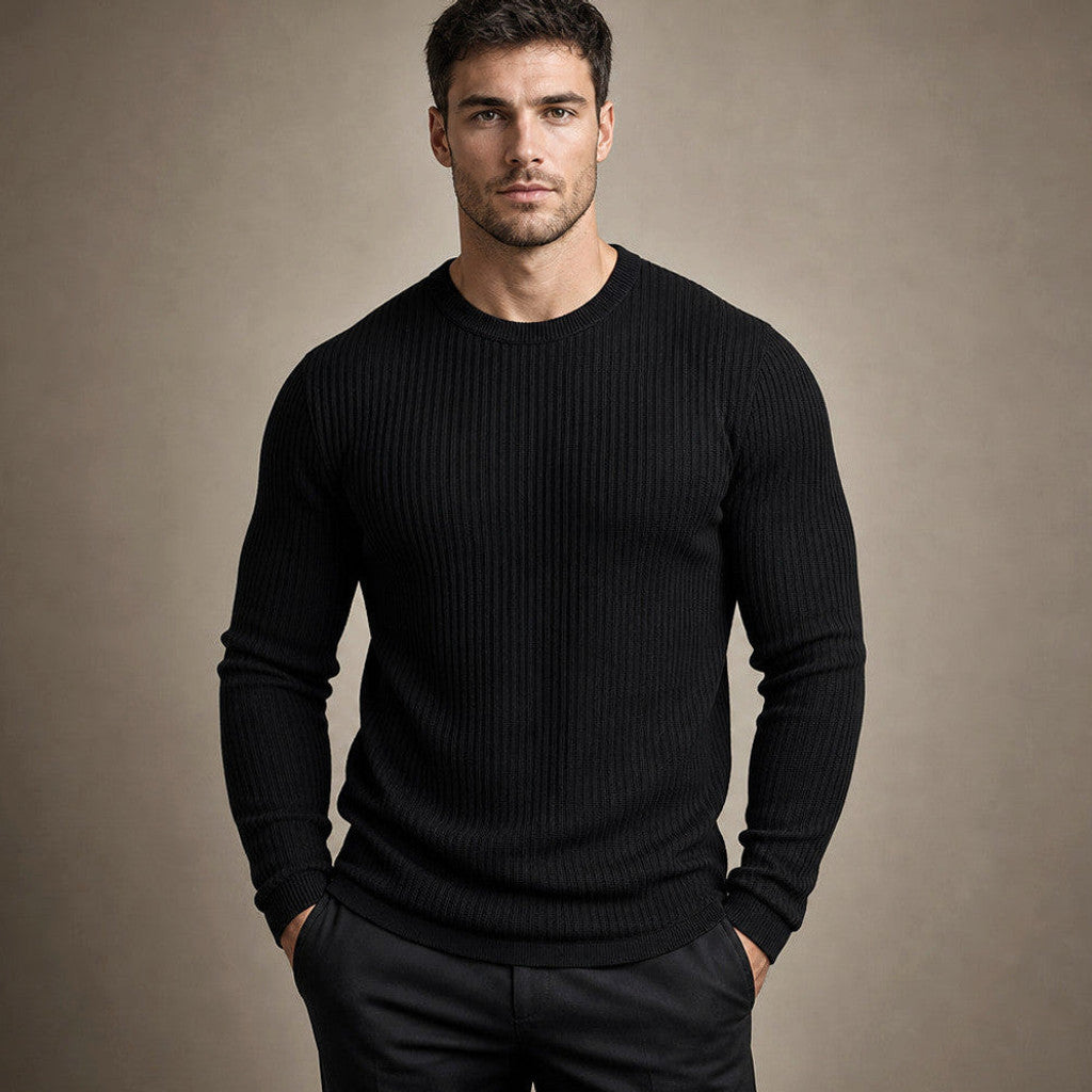 Josiah | Cardigan Ribbed Knit Slim Fit – Product Photo