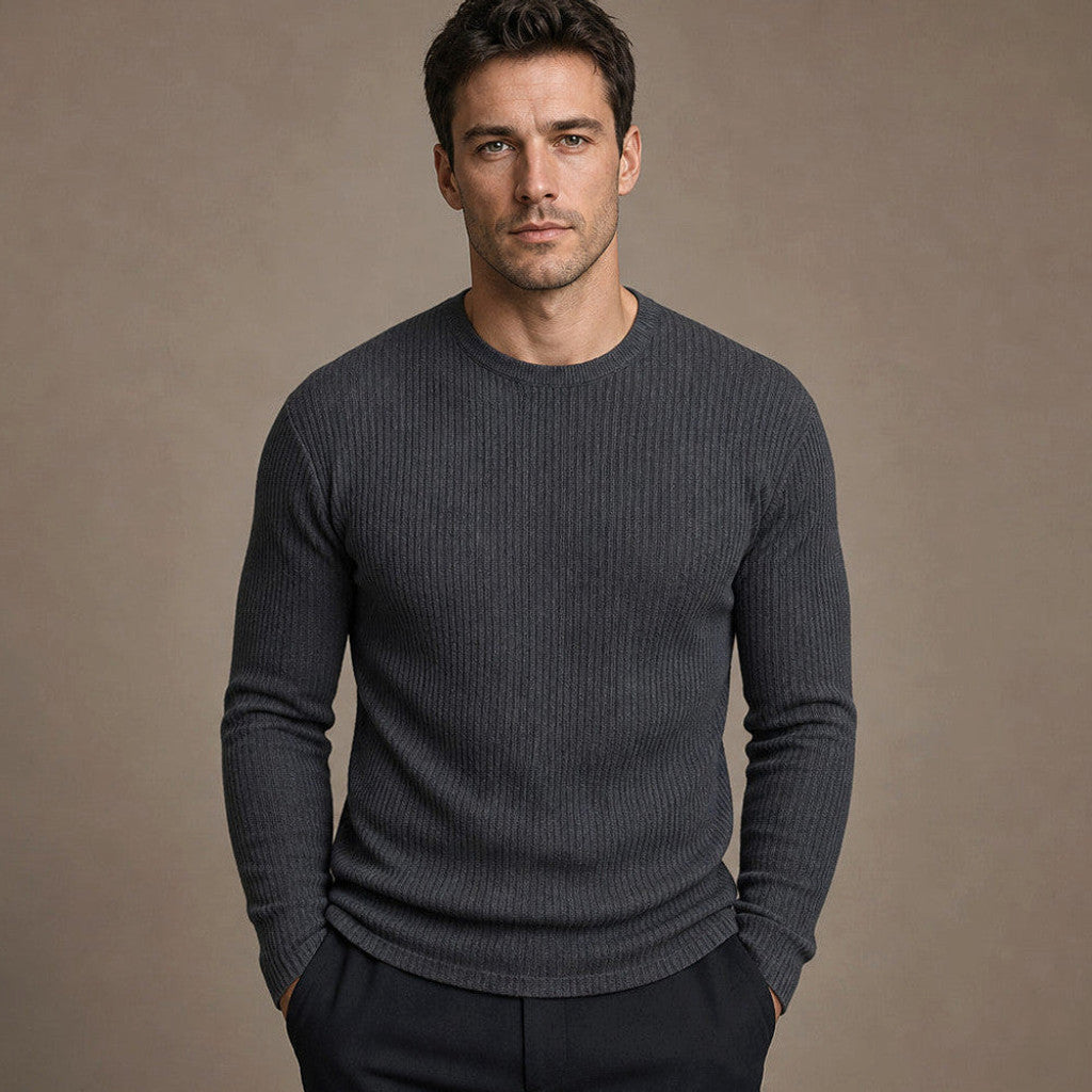 Josiah | Cardigan Ribbed Knit Slim Fit – Product Photo