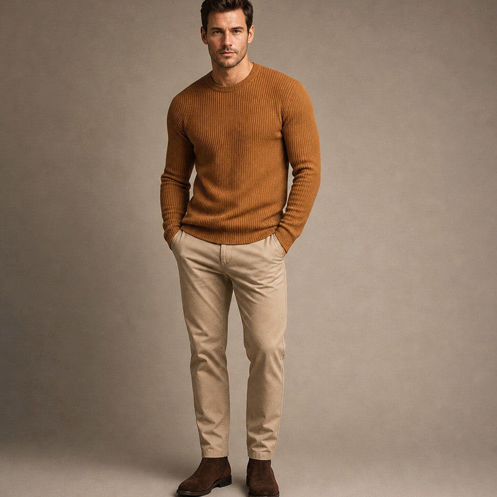 Josiah | Cardigan Ribbed Knit Slim Fit – Product Photo