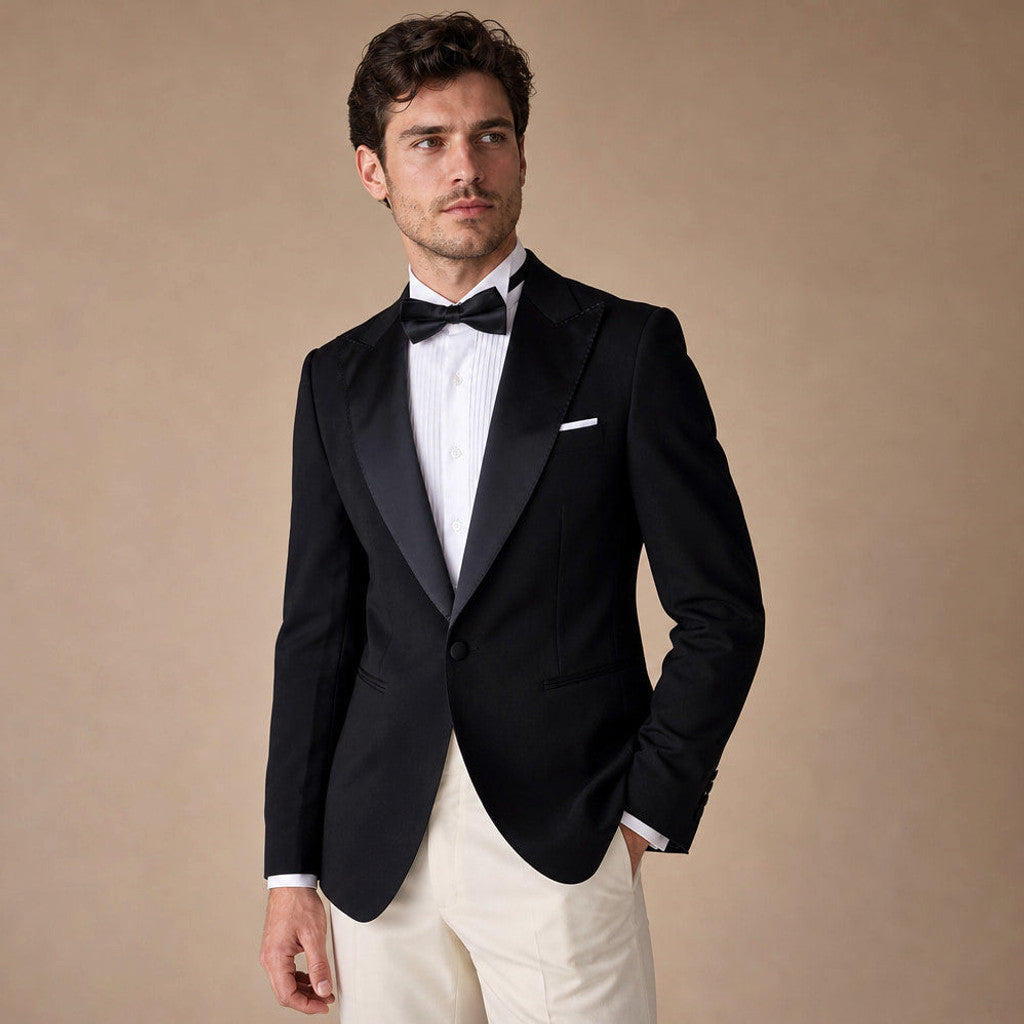Keldon | Blazer Half Lined Black Black – Side Angle View