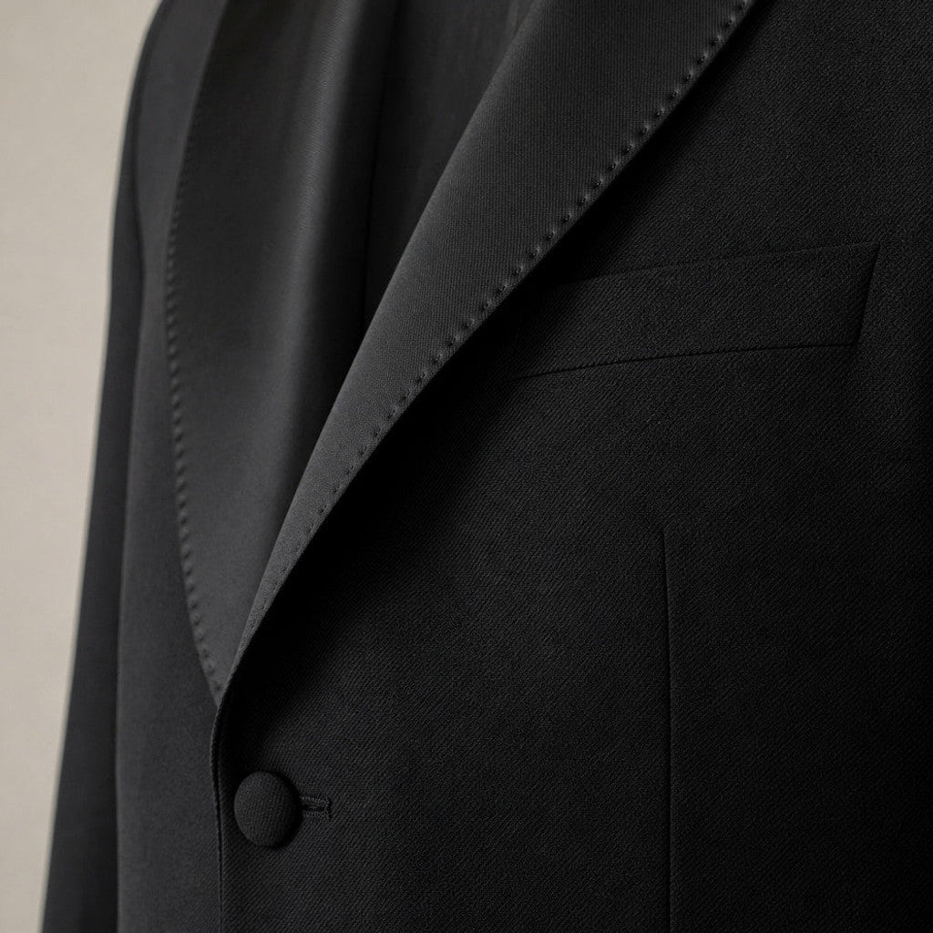 Keldon | Blazer Half Lined Black Black – Fabric and Detail Close-Up