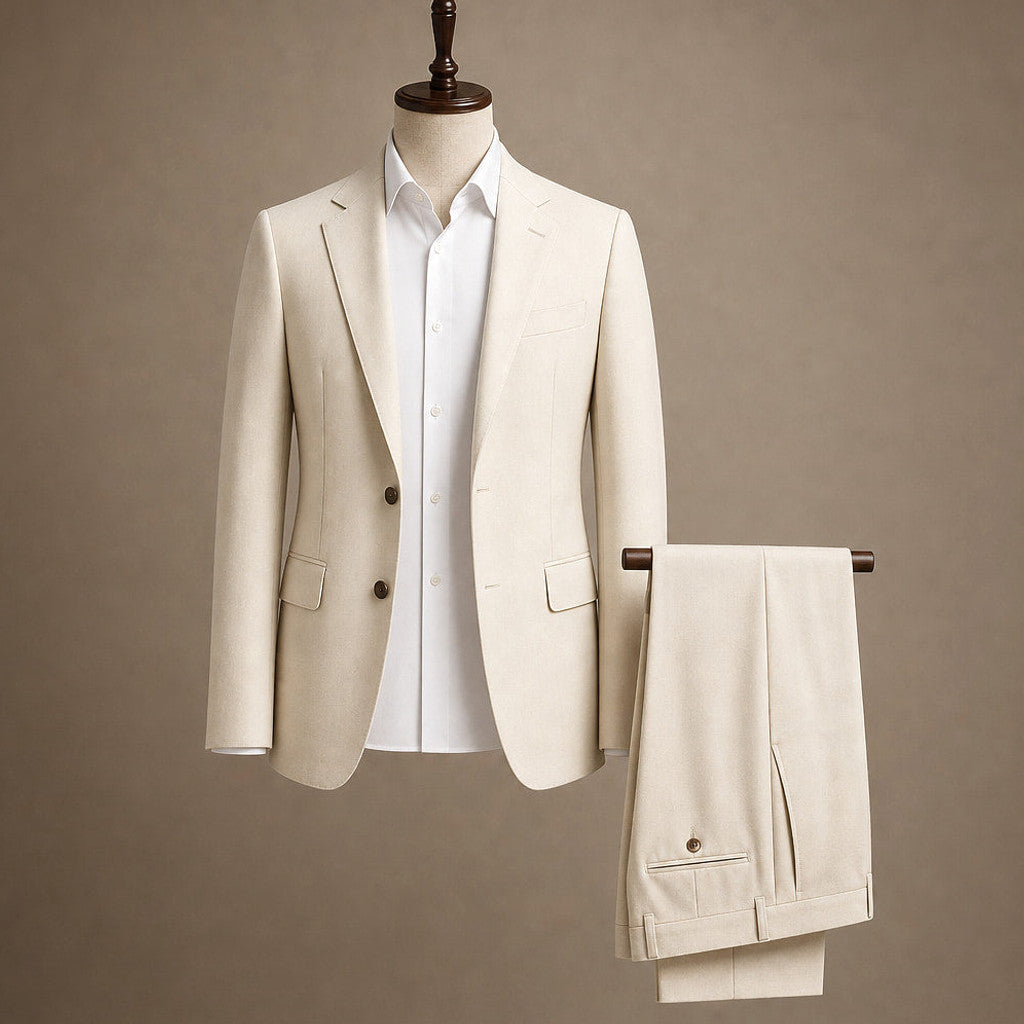 Kelsten | Three Piece Suit Shawl Lapel Slim Fit Beige – Product Photo