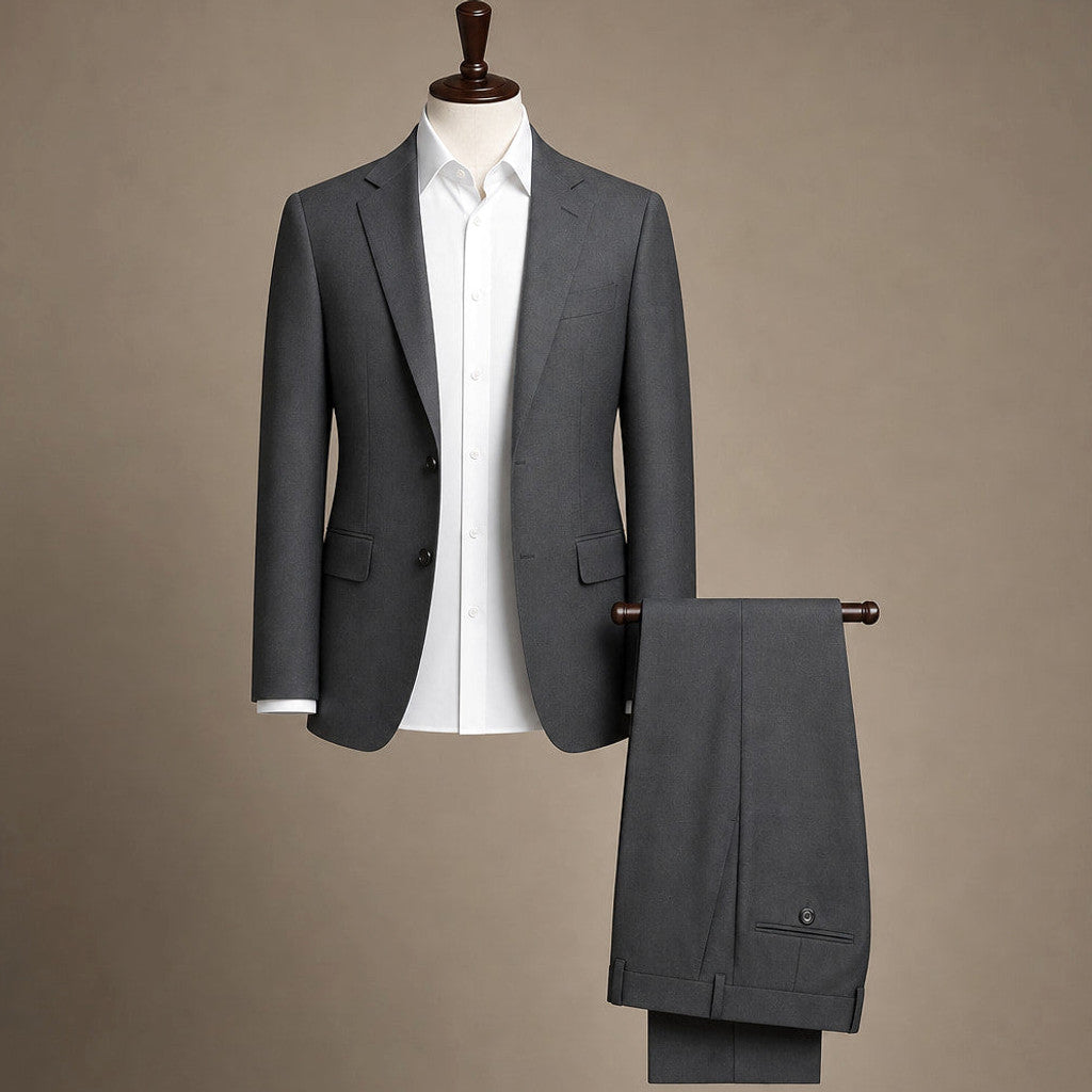 Kelsten | Three Piece Suit Shawl Lapel Slim Fit Dark Grey – Product Photo