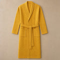 Waffle Cotton Bathrobe Belted Yellow – Product Photo