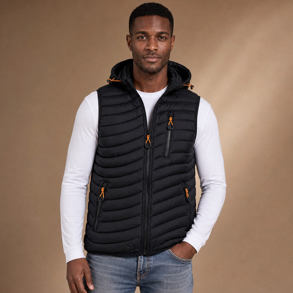 Linford | Puffer Vest Windproof Lightweight Black – Product Photo