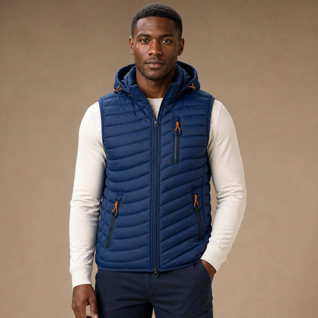 Linford | Puffer Vest Windproof Lightweight in Blue – Premium Editorial