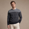 Contrast Stripe Jumper Cotton Knit Grey – Product Photo