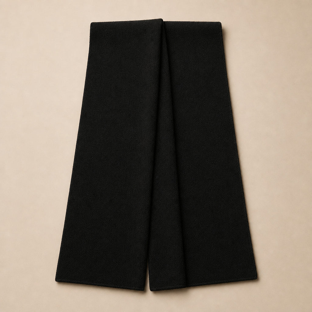 Cashmere Scarf Lightweight Knit Classic Black – Product Photo