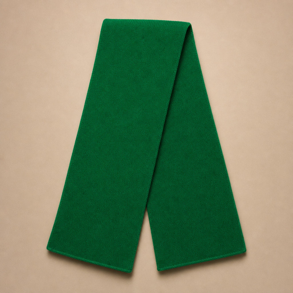 Cashmere Scarf Lightweight Knit Emerald Green – Product Photo