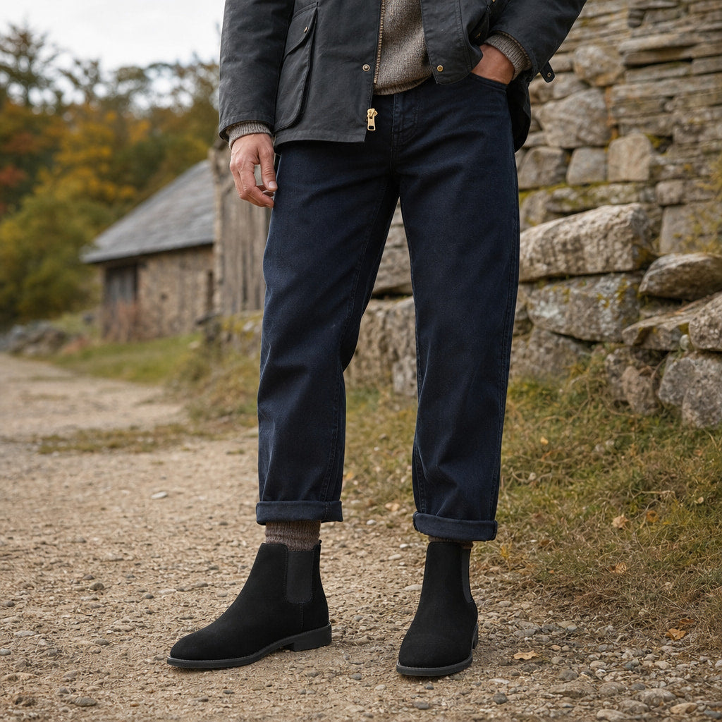 Chelsea Dealer Boots Suede Black – Product Photo