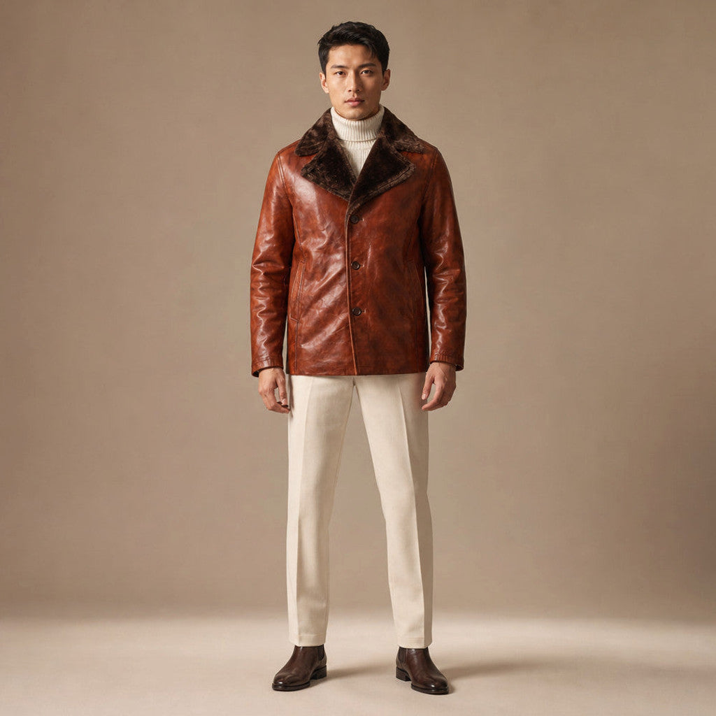Marbeck | Shearling Duffle Coat Cinnamon Brown – Premium Editorial