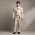 Marbury | Three Piece Suit Breathable Weave Beige – Product Photo