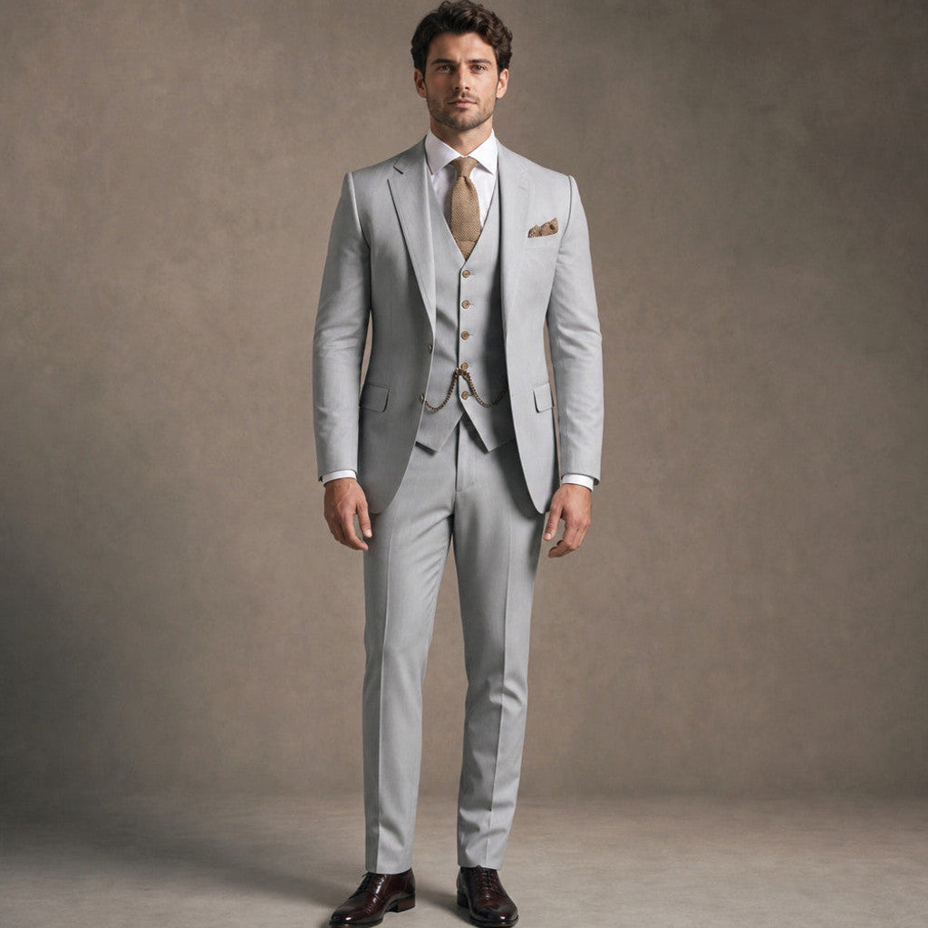 Marbury | Three Piece Suit Breathable Weave Grey – Product Photo