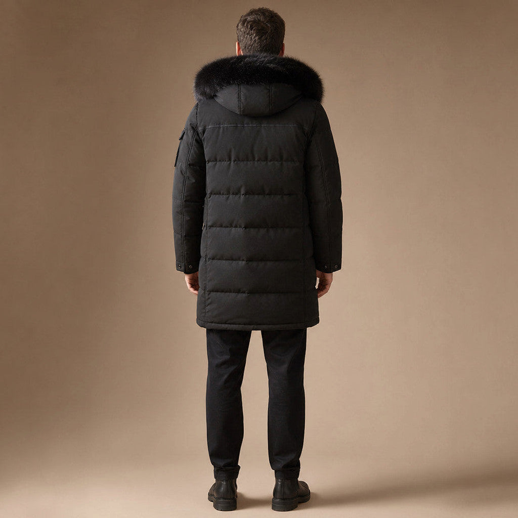 Maxfield | Packable Down Parka Detachable Hood Black – Full Look
