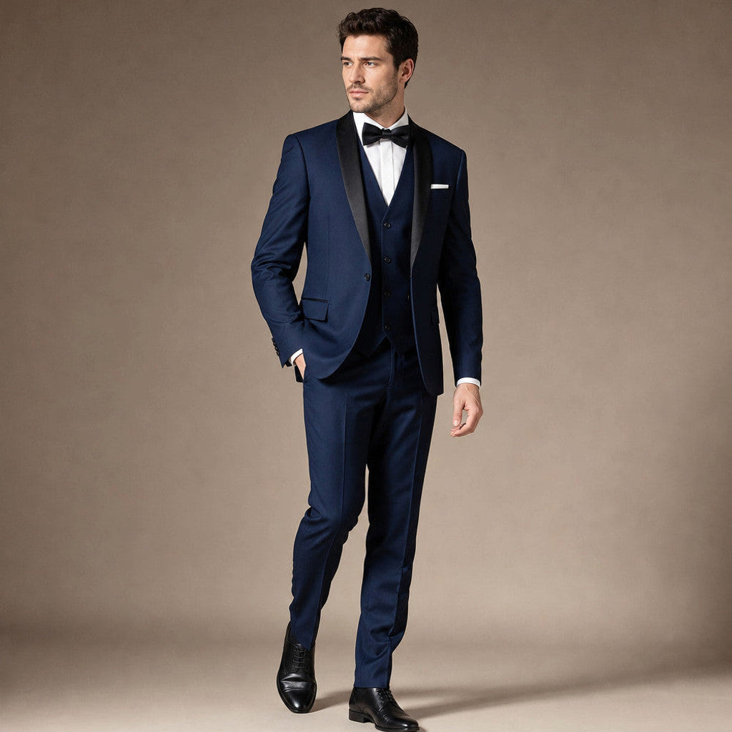 Merton | Dress Suit Shawl Collar Navy Blue / Navy – Product Photo