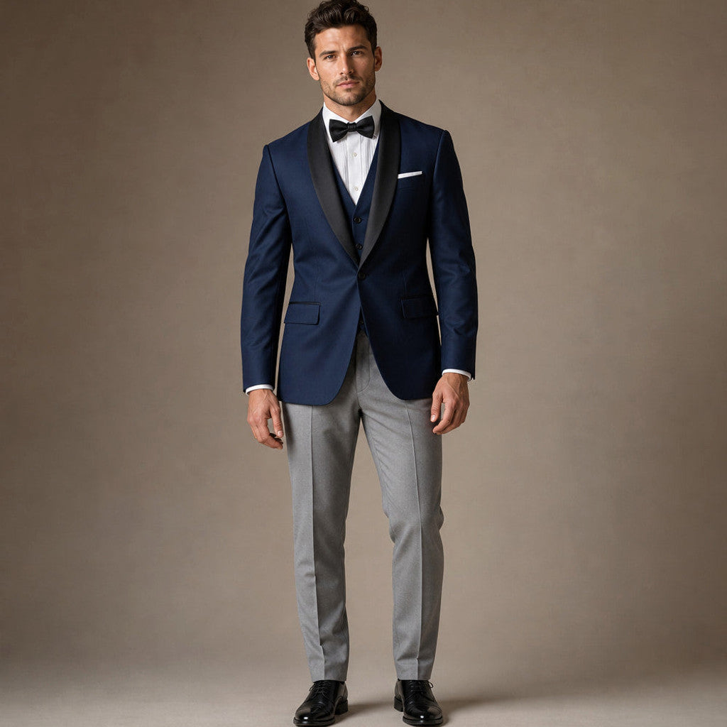 Merton | Dress Suit Shawl Collar Navy in Blue / Navy – Premium Editorial