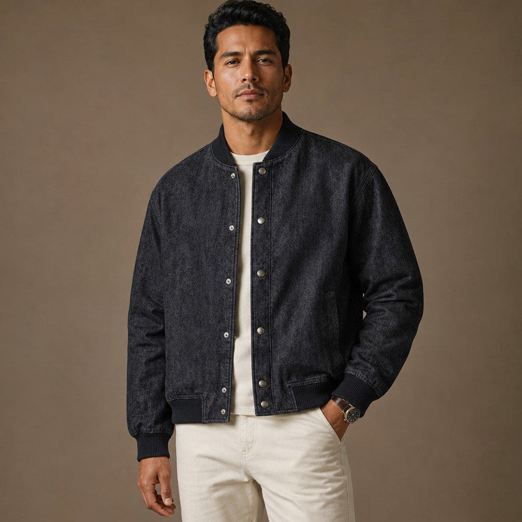 Middleton | Denim Bomber Jacket Selvedge Indigo – Premium Editorial