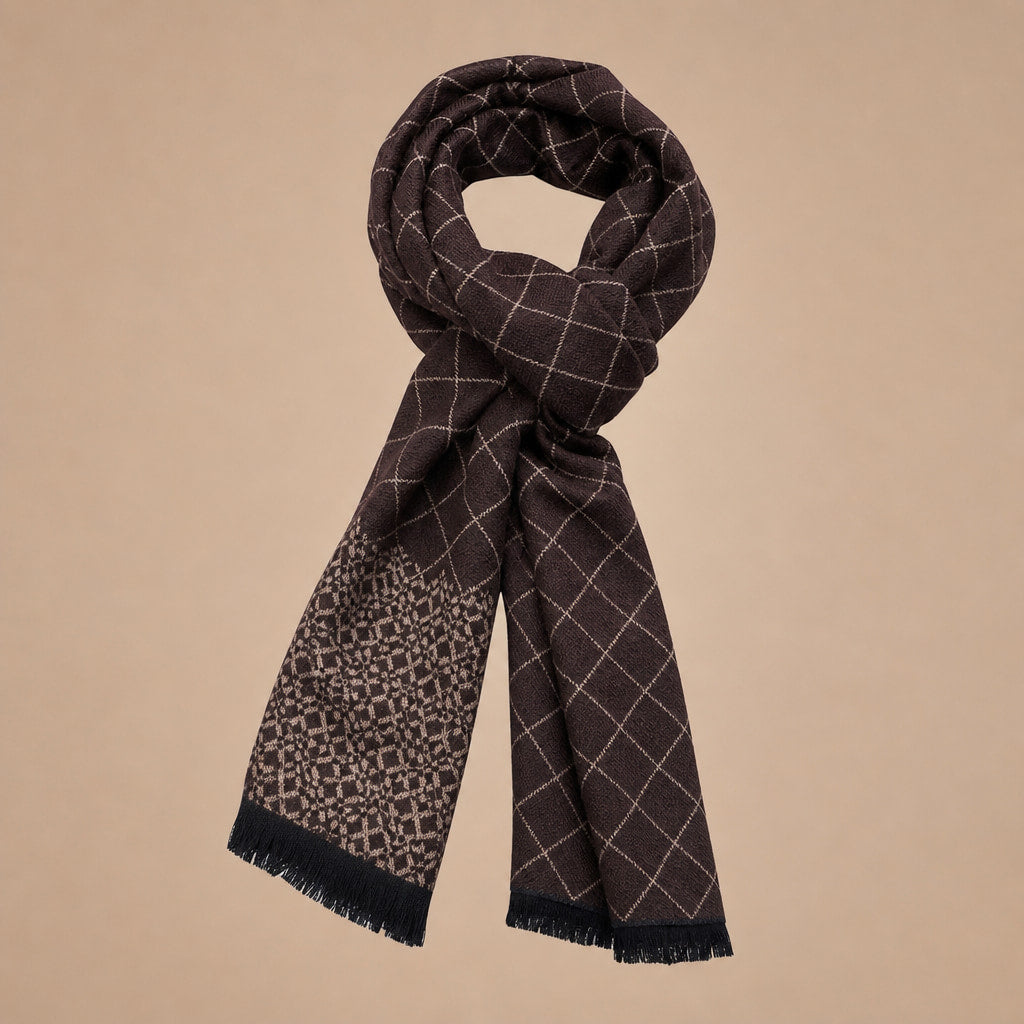 Cashmere Merino Scarf Burgundy Burgundy – Side Angle View