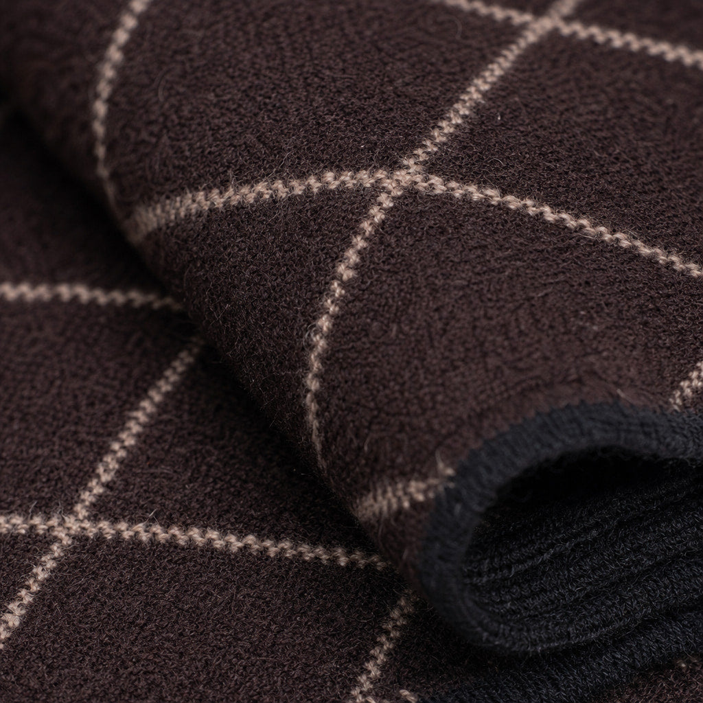 Cashmere Merino Scarf Burgundy Burgundy – Fabric and Detail Close-Up