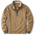 Morton | Quarter Zip Sweater Sherpa Collar Khaki – Product Photo