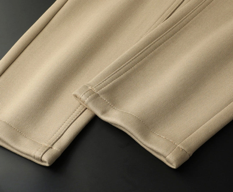 Halvex | Trouser Herringbone Tailored Tonal Crest Embroidery