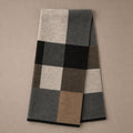 Plaid Scarf Knitted Wool Khaki – Product Photo