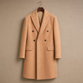 Nimbus | Double Breasted Overcoat Wool Tan Tan – Product Photo