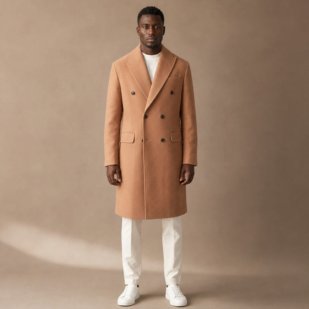 Nimbus | Double Breasted Overcoat Wool Tan in Tan – Premium Editorial