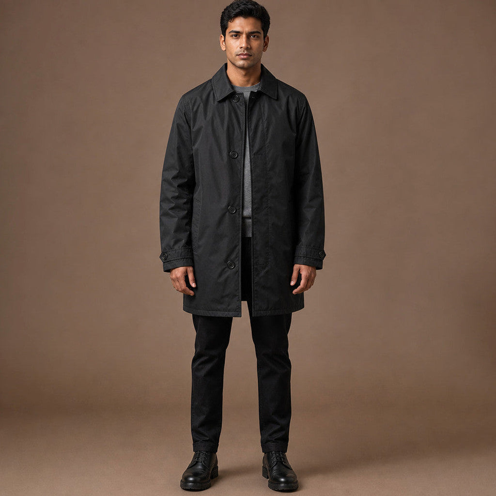 Orland | Duffle Coat Quilted Lining Wind-Resistant in Black – Premium Editorial