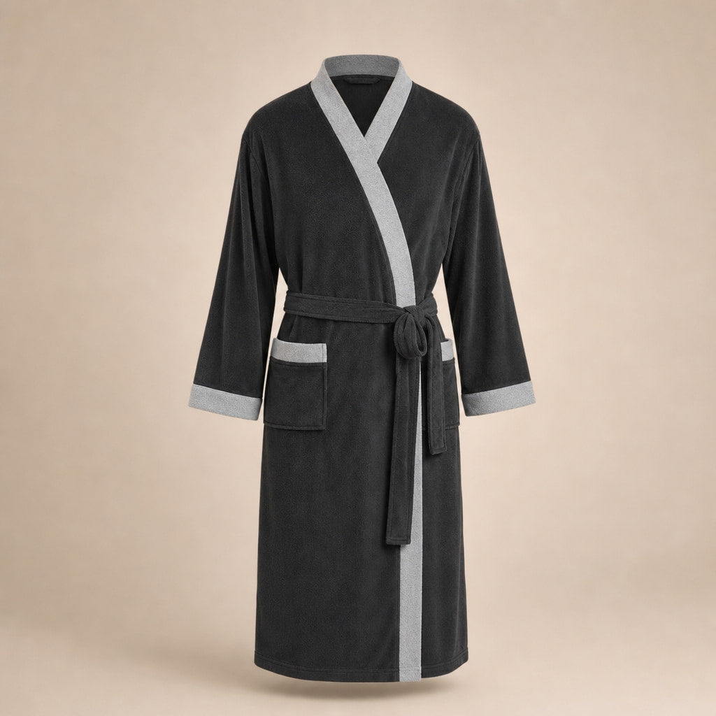 Kimono Bathrobe Lightweight Cotton in Black – Tomosino Premium Menswear