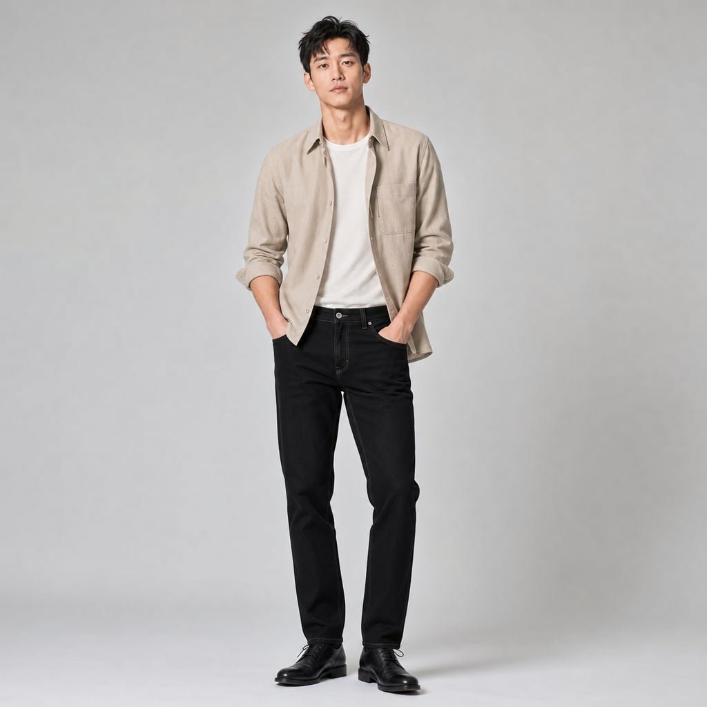Prizar | Jeans Stretch Cotton Structured Fit Black – Product Photo