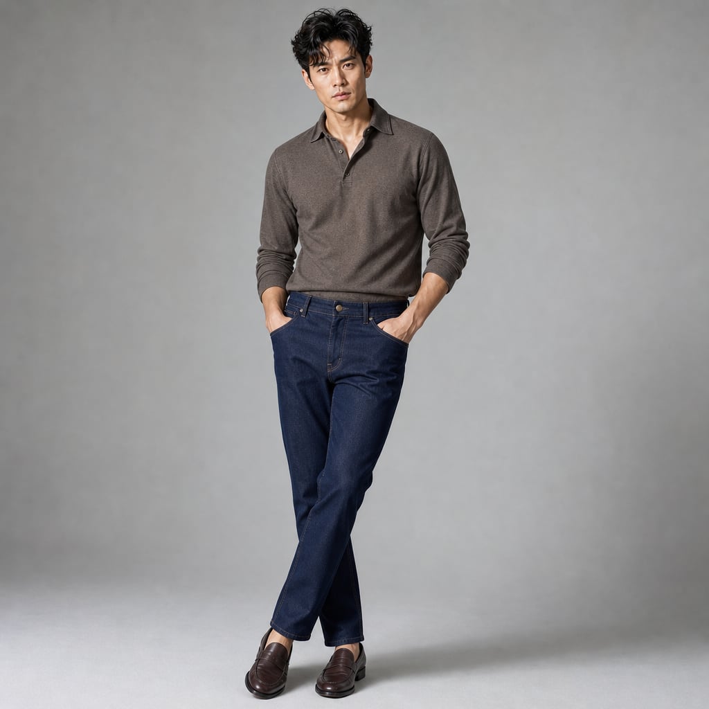 Prizar | Jeans Stretch Cotton Structured Fit Dark Blue – Product Photo