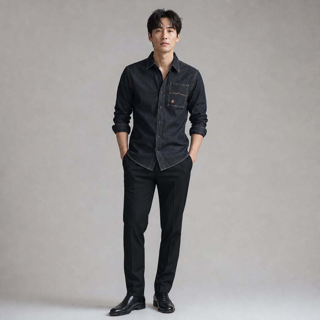 Prizar | Jeans Stretch Cotton Structured Fit Light Black – Full Look