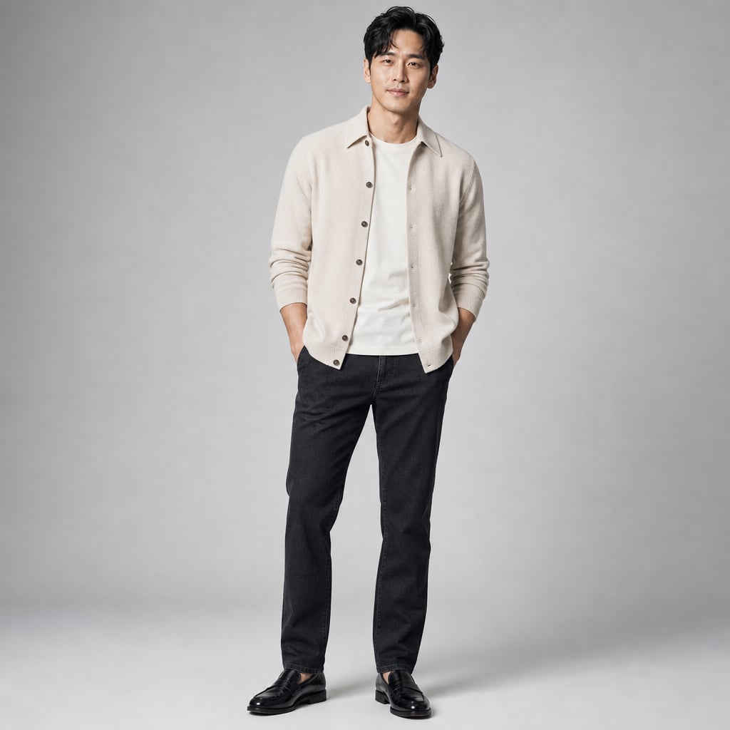 Prizar | Jeans Stretch Cotton Structured Fit Light Black – Product Photo