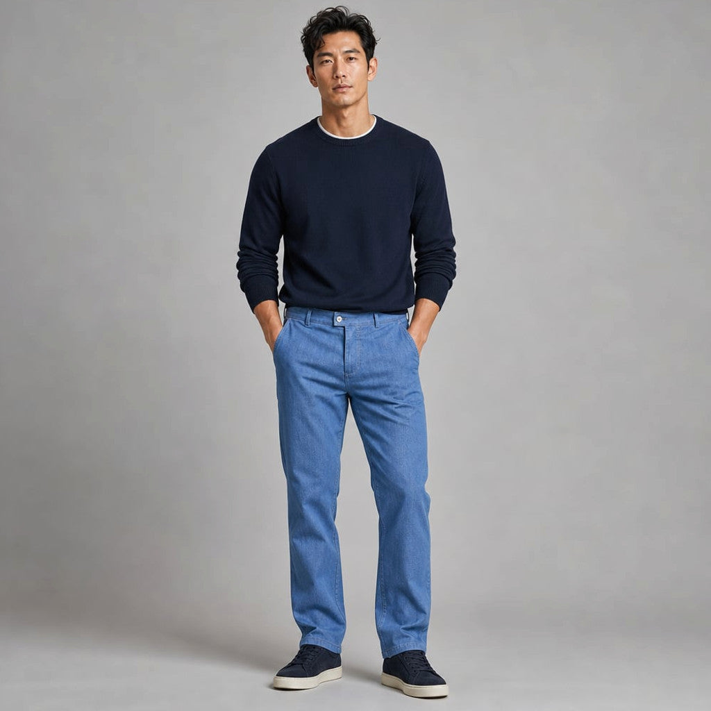 Prizar | Jeans Stretch Cotton Structured Fit Light Blue – Product Photo