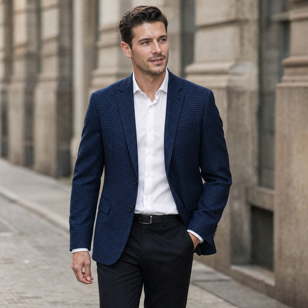 Ravensby | Slim Fit Blazer Navy Blue Navy Blue – Styled Editorial Shot